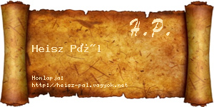 Heisz Pál névjegykártya